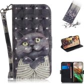 3D Gekleurde Tekening Horizontale Leren Flip Case, met Houder & Kaartsleuf & Portemonnee Voor Galaxy Note 10 (Embrace Cat)
