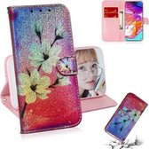 Gekleurde tekening patroon Kleurrijke magnetische gesp Horizontale flip PU lederen tas met houder & kaartsleuven & portemonnee & lanyard voor Galaxy A70 (Magnolia)