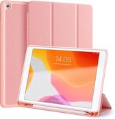 Voor iPad 10.2 DUX DUCIS Domo-serie Horizontale flip magnetische PU lederen tas met drievoudige houder & pennensleuf & slaap- / wekfunctie (roze)