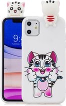 Voor iPhone 11 schokbestendige Cartoon TPU beschermhoes (kat)