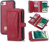Voor iPhone 6 / 6s / 7/8 POLA Multifunctionele TPU + PC magnetische horizontale flip lederen tas met houder & kaartsleuven & portemonnee & fotolijst (rood)