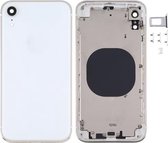 Vierkant frame batterij achterkant met SIM-kaartlade en zijkleppen voor iPhone XR (wit)