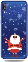 Voor Galaxy A30 Trendy schattig kerstpatroon doorzichtig TPU beschermhoes (kerstman)