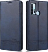 Voor vivo Z6 AZNS magnetische kalfsstructuur horizontale flip lederen tas met kaartsleuven & houder & portemonnee (donkerblauw)