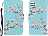 Voor Huawei P40 Lite Gekleurde Tekening Horizontale Flip Leren Case met Houder & Kaartsleuf & Portemonnee (Magnolia)