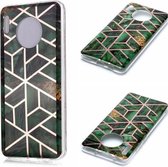 Voor Huawei Mate 30 Pro Plating Marble Pattern Soft TPU beschermhoes (groen)