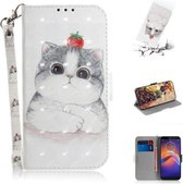 Voor Motorola Moto E6 Spelen 3D Formule Patroon Magnetische Aantrekkelijkheid Horizontale Flip Leren Case met Lanyard, Ondersteuning Houder & Kaartsleuf & Portemonnee (Leuke Kat)