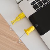 2 STUKS Anti-breuk datakabel beschermhoes voor Apple datakabel, kleur: geel