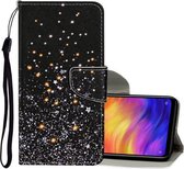Voor Xiaomi Redmi Note 7 Gekleurde Tekening Patroon Horizontale Flip Leren Case met Houder & Kaartsleuven & Portemonnee (Zwarte Ster)