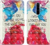 Voor Xiaomi Redmi Note 8 Pro 3D-schilderij Gekleurd tekeningpatroon Horizontaal Flip TPU + PU lederen tas met houder & kaartsleuven & portemonnee & lanyard (Engelse letters)
