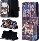 3D-gekleurde tekening patroon horizontale flip lederen tas voor Xiaomi Redmi 7, met houder & kaartsleuven & portemonnee (twee olifanten)