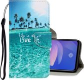 Voor Vivo Y91c 3D Gekleurde Tekening Horizontale Flip PU Lederen Case met Houder & Kaartsleuven & Portemonnee (Kokospalm)