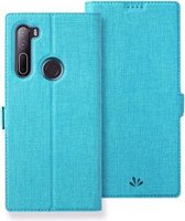 Voor HTC U20 5G ViLi K-serie schokbestendig TPU + PU leer magnetische horizontale flip beschermhoes met kaartsleuven & portemonnee & houder (blauw)