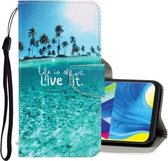 Voor Galaxy A20e 3D Gekleurde Tekening Horizontale Flip PU Lederen Case met Houder & Kaartsleuven & Portemonnee (Kokospalm)