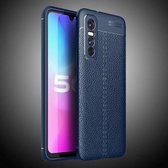 Voor vivo Y73s Litchi Texture TPU schokbestendig hoesje (marineblauw)