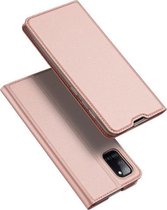 Voor Samsung Galaxy A31 DUX DUCIS Skin Pro Series horizontale flip PU + TPU lederen tas, met houder en kaartsleuven (rose goud)