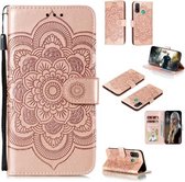 Voor Huawei P Smart 2020 Mandala Embossing Patroon Horizontale Flip Leren Case met Houder & Kaartsleuven & Portemonnee & Fotolijst & Lanyard (Rose Goud)