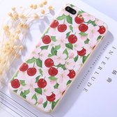 Voor iPhone 8 Plus & 7 Plus Embossment Cherry Pattern Soft TPU beschermhoes