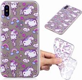 Geschilderde TPU-beschermhoes voor iPhone X & XS (Bobi Horse-patroon)
