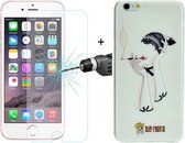 ENKAY Hat-Prince 2-in-1 creatief karakterpatroon Wit TPU-beschermhoes + 0.26mm 9H + oppervlaktehardheid 2.5D explosieveilige gehard glasfilm voor iPhone 6 Plus & 6s Plus