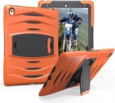 Voor iPad Pro 10,5 inch Wave Texture Series PC + siliconen beschermhoes met houder (oranje)