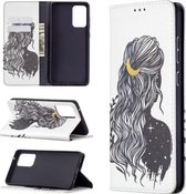 Voor Samsung Galaxy A72 5G Gekleurde Tekening Patroon Onzichtbare Magnetische Horizontale Flip PU Lederen Case met Houder & Kaartsleuven & Portemonnee (Meisje)