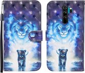 Voor Xiaomi Redmi Note 8 Pro 3D Geschilderd Patroon Horizontale Flip Leren Case met Houder & Portemonnee & Kaartsleuf & Lanyard (Leeuw)