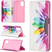 Voor OPPO A52 / A72 5G Gekleurde Tekening Patroon Onzichtbare Magnetische Horizontale Flip PU Lederen Case met Houder & Kaartsleuven & Portemonnee (Zonnebloem)