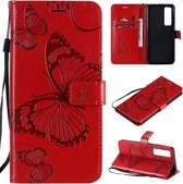 Voor Huawei Nova 7 Pro 3D Vlinders Embossing Patroon Horizontale Flip Leren Case met Houder & Kaartsleuf & Portemonnee (Rood)