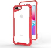 Voor iPhone 8 Plus & 7 Plus transparante pc + TPU volledige dekking schokbestendige beschermhoes (rood)