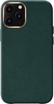 Mutural Shockproof PU + PC + Microfiber + metalen frame beschermhoes voor iPhone 12 Pro Max (groen)