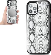 Python Texture Embossing Magnetisch PU + TPU Beschermend MagSafe-hoesje voor iPhone 12 Pro Max (wit)