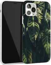 Glanzend plantpatroon TPU-beschermhoes voor iPhone 11 Pro (bananenblad)