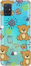 Voor Galaxy A51 Lucency Painted TPU beschermhoes (bruine beer)