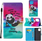 Voor iPhone 12/12 Pro Cross Texture Painting Pattern Horizontale Flip lederen hoes met houder & kaartsleuven & portemonnee & lanyard (slapende baby)