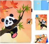 Voor iPad Air 2020 10.9 Gekleurde Tekening Stiksels Horizontale Flip Leren Case met Houder & Kaartsleuven & Slaap / Wekfunctie (Panda)