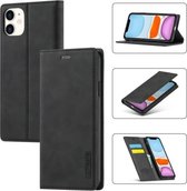 LC.IMEEKE Sterk magnetisme Ultradunne horizontale flip schokbestendige matte TPU + PU lederen tas met houder & kaartsleuven en portemonnee voor iPhone 11 (zwart)