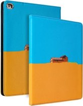 Contrasterende kleur PU lederen horizontale flip lederen tas met houder en slaap- / wekfunctie voor iPad 10.2 & 10.2 (2020) (blauw geel)