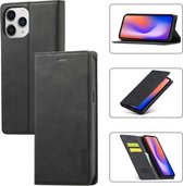 LC.IMEEKE Sterk magnetisme Ultradunne horizontale flip schokbestendige matte TPU + PU lederen tas met houder & kaartsleuven en portemonnee voor iPhone 12/12 Pro (zwart)
