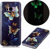 Voor Samsung Galaxy S8 lichtgevende TPU zachte beschermhoes (dubbele vlinders)