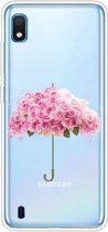 Voor Samsung Galaxy A10 schokbestendig geverfd TPU beschermhoes (bloemenparaplu)