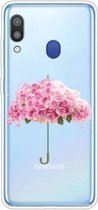Voor Samsung Galaxy A40 schokbestendig geverfd TPU beschermhoes (bloemenparaplu)