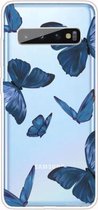 Voor Samsung Galaxy S10 5G schokbestendig geschilderd TPU beschermhoes (blauwe vlinder)