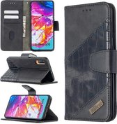 Voor Samsung Galaxy A70 bijpassende kleur krokodil textuur horizontale flip PU lederen tas met portemonnee & houder & kaartsleuven (zwart)