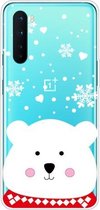 Voor OnePlus Nord Christmas Series transparante TPU beschermhoes (Chubby White Bear)