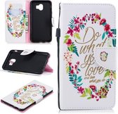 Voor Samsung Galaxy J4 (2018) (EU-versie) Gekleurd tekeningpatroon Horizontaal Flip TPU + PU lederen tas met houder & kaartsleuven & portemonnee & draagkoord (doe wat je leuk vindt)