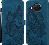 Voor Geschikt voor Xiaomi Mi 10T Lite 5G Retro Skin Feel Butterflies Embossing Horizontale Flip lederen tas met houder & kaartsleuven & portemonnee (blauw)