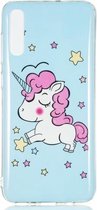 Star Unicorn Pattern Noctilucent TPU Soft Case voor Galaxy A70