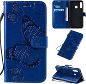 Voor Galaxy A70e 3D vlinders reliëf patroon horizontaal flip lederen tas met houder & kaartsleuf & portemonnee & lanyard (blauw)
