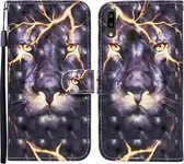 Voor Samsung Galaxy A20 / A30 Gekleurde Tekening Patroon Horizontale Flip Leren Case met Houder & Kaartsleuven & Portemonnee (Thunder Lion)